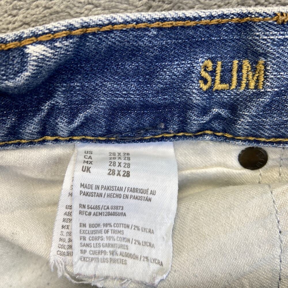American Eagle Core Flex Slim Jeans Men's Size 28x28 Light Blue Denim - Picture 6 of 10